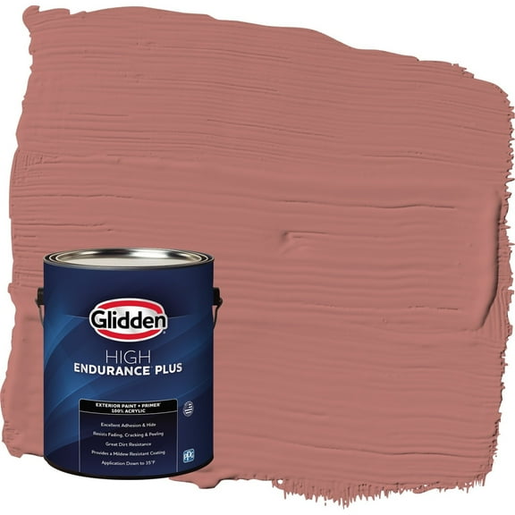 Glidden HEP Earth Rose / Red Flat Exterior Paint with Primer, 1 Gallon