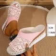 thumbnail image 5 of Women's Crochet Peep Toe Wedge Heeled Mules, Plus Size Comfortable Wedge Heel Shoes for Spring Summer Beach Wear, 5 of 10