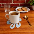 thumbnail image 5 of Unique Bargains 1 Pc Reusable Flower Silicone Coaster Blue, 5 of 5