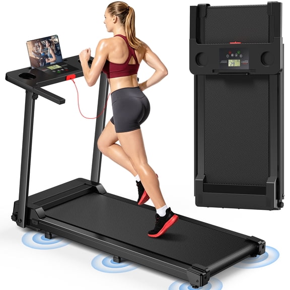 Tomile Treadmill, 3.0 HP Walking Pad Treadmill for Home, Folding Running Treadmill with 300 lbs Capacity, LED Display