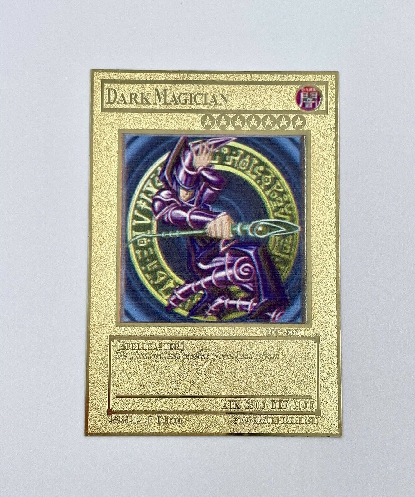 Yugioh Dark Magician Custom Metal Card Gold Yu-Gi-Oh! DDS-002