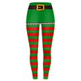 thumbnail image 6 of Yuncity Womens Christmas Striped Leggings Xmas Print Yoga Pants Fall Winter Casual High Waisted Soft Stretch Bottoms Holiday Party Trousers,Size S-Xxl Red, 6 of 6