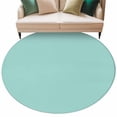 thumbnail image 2 of Pure Light Cyan Large Round Rug 8 FT, Non Slip Living Room Area Carpet, Simple Solid Color Washable Soft Circle Rug Non-Shedding Floor Carpet for Bedroom Office Dining Room, 2 of 9
