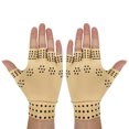 thumbnail image 1 of Guantes para artritis con imanes, terapia de compresión para la salud del dolor de manos reumatoide, alivia el dolor de manos (color de piel), 1 of 4