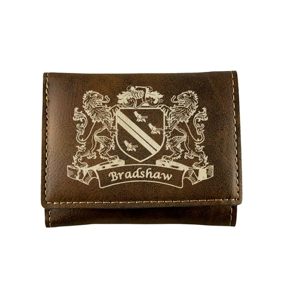 Bradshaw Irish Coat of Arms Rustic Leather Wallet