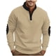 thumbnail image 2 of pstuiky Camisas de invierno de manga larga para hombre, Camisa informal de moda para hombre, color liso, transpirable, blusa de manga larga con cuello alto Tops de hombre m, 2 of 3