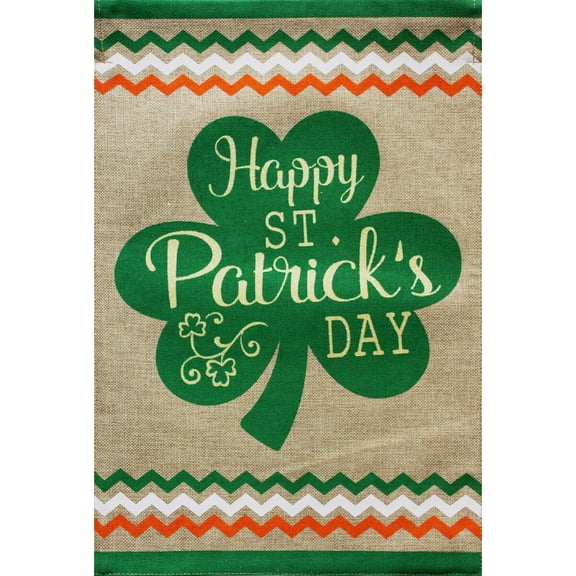 Briarwood Lane St. Patrick's Day Garden Flag 12x18 For Outdoor St Patrick's Day Clover Burlap For St. Patrick's Day Shamrock Irish Garden Flag Garden Flag Flags For Outside