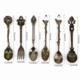 thumbnail image 6 of 6Pcs Vintage Zinc Alloy Spoon Fork Set Cutlery For Kitchen, 6 of 6