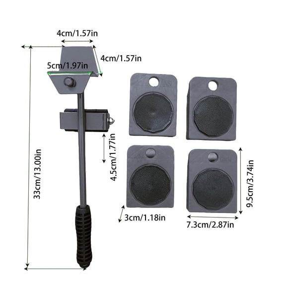 JJKBVCLO New Furniture Lift Moving Tool Set Furniture Lift Movers With Wheels Heavy Duty Furniture Movers Sliders Appliance Movers 4 Appliance Roller Sliders With 660 Lbs Load Capacity Wh