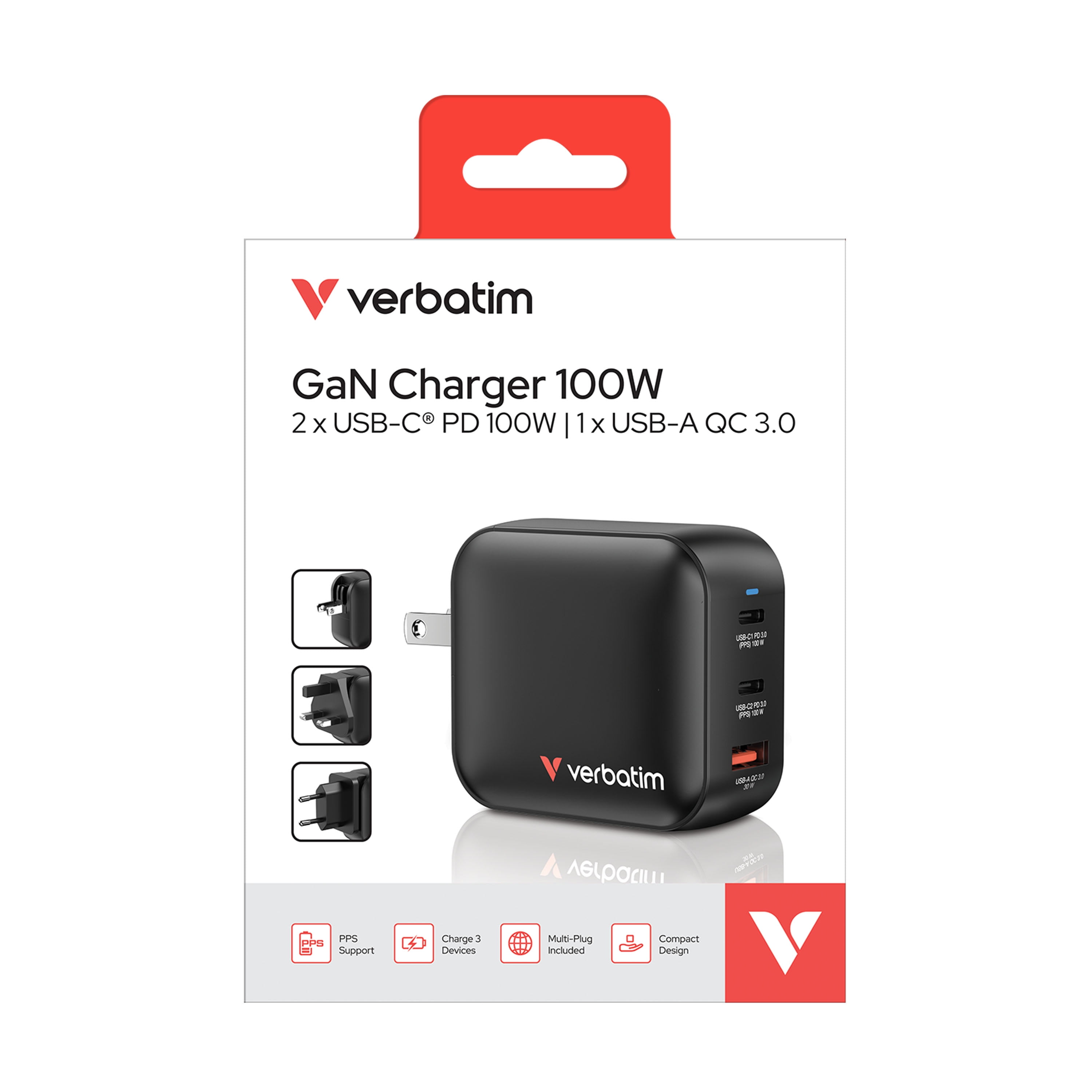 Verbatim Mini GaN Charger 100W 4 Port