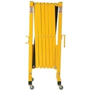 Global Industries 955042 Steel Portable Barricade Gate with Casters, Yellow & Black