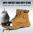 thumbnail image 2 of Vantalaria Waterproof Steel Toe Boots For Men Comfortable Safety Work Boots Indestructible Shoes Non Slip Puncture Resistant Industrial Construction Boots, 2 of 7