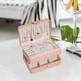 thumbnail image 2 of Caja de almacenamiento de joyas,caja de almacenamiento de joyas de viaje joyas de cuero sintético,organizador caso collar pendientes organizador pequeño,Caja de regalo para mujer,doble Yinane Caja de almacenamiento de joyas, 2 of 8
