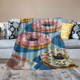 thumbnail image 2 of JRXY Colorful Donut Print Blanket Lovely Funny Cute Candy Food Throw Blankets for Couch Sofa Stuff Decor Soft Cozy Plush Flannel Bedding for Boys Girls Kids Adults Lover White, 2 of 6