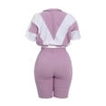 thumbnail image 4 of NMMUED Two Piece Short Set for Women Sweat Suit Workout Sets for Women Sweatshirt and Shorts Set Crop Zipper Sweatshirt and Shorts Tracksuit Set, Purple M, 4 of 4