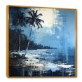 thumbnail image 2 of Designart "Tropical Palms: Blue & Grey Collage III" Coastal Floater Framed Canvas Wall Art, 2 of 5