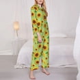 thumbnail image 3 of Daiia Sunflower Leaves for Women's Long-Sleeved Pajama Set – Soft & Comfortable Sleepwear Button-Up Pajamas Cozy Lounge Wear-Medium, 3 of 7