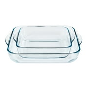 Square Glass Baking Dishes, Ovenware, Casserole, Set of 2