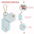 thumbnail image 4 of 4pcs Custom Leather Photo Keychain Personalized Picture Key Chain, Blue, 4 of 7