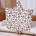 thumbnail image 5 of White Cow Bow Pattern Hooded Bath Towel，60"x35" for Ages 3 To 12 Kids, Quick Dry Lightweight Soft Microfiber Hood Beach Towel Cover Up for Kids, 5 of 7