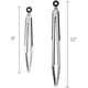 thumbnail image 4 of Juego de 2 pinzas de cocina de 9 y 12 pulgadas, acero inoxidable de primera calidad, sin BPA, silicona antiadherente, parrilla, barbacoa, cocina, pinzas para alimentos con bloqueo, plateadas brillar Hogar, 4 of 5