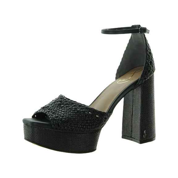 Sam Edelman Womens Nattie Faux Leather Square Toe Platform Sandals