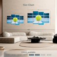 thumbnail image 4 of Elephant Stock Modern Tennis Ball Wall Art - Horizontal Multi Panel Canvas - Living Room Wall Decor - Sports Multi Panel - Blue And Green Decor - 68" x 42", 4 of 8