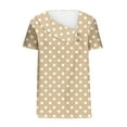thumbnail image 4 of Blczomt Womens Summer Tops Cute Short Sleeve Polka Dot Shirt Button Dressy Casual Yellow V Neck Women's T-Shirts, 4 of 6
