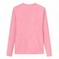 thumbnail image 5 of Cethrio Girls Long Sleeve Tops Size 7-8, Pullover Crew Neck Spring Casual Graphic Tees Pink, 5 of 5