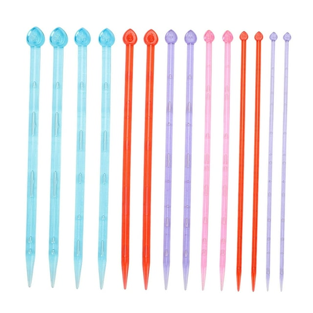 veasfak 14 Pcs Tricotage Droit Pointu à la Main 7 Tailles 25cm