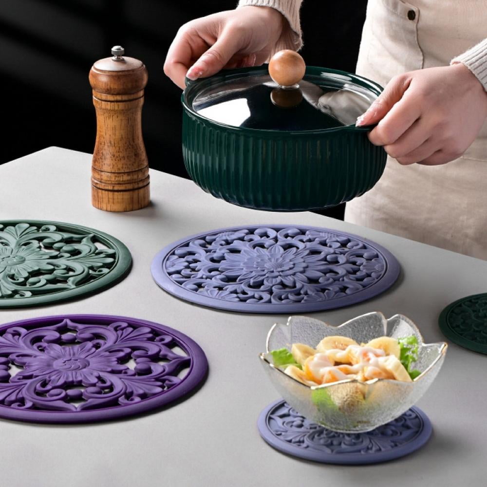 Silicone Trivet Mat, 1pcs Hot Pot Holders Modern Rainbow Kitchen Trivets  Multi-use Heat Resistant Silicone Mats for Kitchen Counter Table 