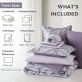 thumbnail image 3 of Regency Heights Twin Size Comforter Sets, 6-Piece Bed in a Bag Twin, Purple Bedding Comforter Set with Comforter, Flat Sheet, Fitted Sheet with Side Pockets, 3 of 9