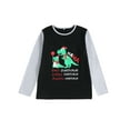 thumbnail image 4 of Christmas Pajamas for Family, Long Sleeve Dinosaur Letter Print Tops + Plaid Pants Set, 4 of 8