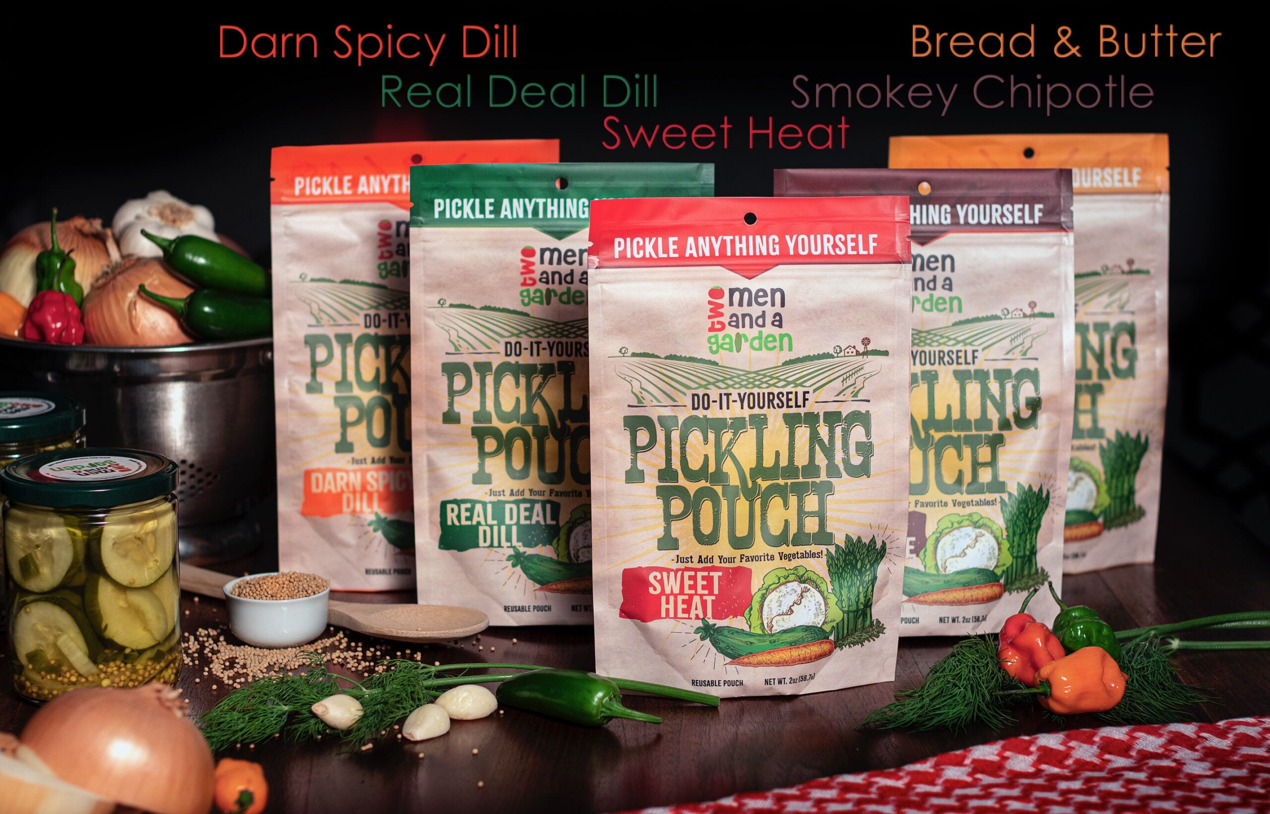 (2 pack) Two Men and a Garden Sweet Heat Pickling Pouch, 3.8oz Pouch, Single Count