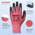thumbnail image 3 of ﻿KAYGO Safety Work Gloves, 12 Pairs, PU Coated Seamless Knit Gloves for Men and Women (L, Pink), 3 of 7