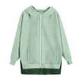 thumbnail image 5 of BXJX Women's Lightweight Hoodie- Zip-Front Adjustable Drawstring Lightweight Casual Thin Casual Jacket with Pockets Green Size L, 5 of 5