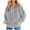 Gray, variant on Fesfesfes Fashion Women Flannel Shirt Zipper V-Neck Pullover Tops Long Sleeve Hooded Blouse Sweatshirt Under $10