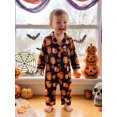 thumbnail image 6 of Cjfdfy Newborn Baby Girls Boy Halloween Satin Pajamas Romper Pumpkin Leaf Printed Long Sleeve Jumpsuit Infant Cute Halloween Holiday Fall Winter Sleepwear, 6 of 10
