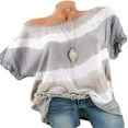 thumbnail image 1 of Women‘s Plus Size Short Sleeve One Shoulder Baggy T Shirts, 1 of 3