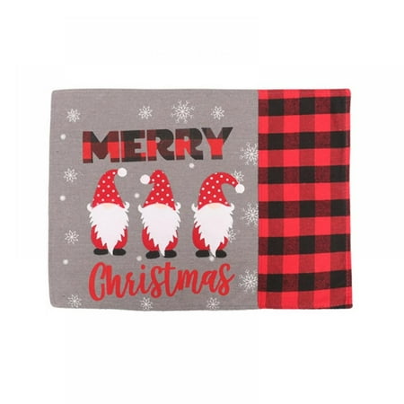 

Gnomes Christmas Decorations Placemats Set of 2 Farmhouse Stain Resistant Table Mats Washable Holidays Placemat For Kitchen Dining Table Winter Snowflakes