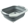 thumbnail image 1 of Multifunctional Foldable Chopping Board Collapsible Cutting Board Household Portable Folding Washing Sinks Drain Basket for Kitchen Camp (Gray), 1 of 7