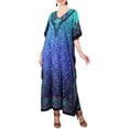thumbnail image 5 of Miss Lavish London Women’s Paisley Floral Print Polyester Kaftan Dress with V Neck & Pockets (S–3XL), 5 of 5