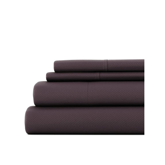 Twin, 4 Piece Embossed Hotel Style Bed Sheets in Purple by Comfort Canopy