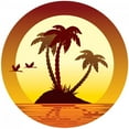 thumbnail image 2 of Tropical Island Wall Decal by Wallmonkeys Peel and Stick Graphic (48 in H x 48 in W) WM135284, 2 of 4