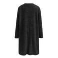 thumbnail image 4 of Lovskoo Fuzzy Fleece Pullover Tops for Women Winter Warm Printed Long Sleeve with Pocket Crewneck Solid Color Warm Top Black, 4 of 6