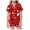 Red, variant on Xdzjlr Girls Christmas Loungewear Children Casual Xmas Print Button Down Lapel Short Sleeved Tops Shorts Set Homewear Kids Sleepwear Pjs Green