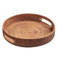 thumbnail image 1 of MasteelfCA 1Pc Hand-woven Home Storage Basket Exquisite Rattan Tray Living Room Fruit Plate, 1 of 8