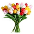 thumbnail image 2 of Household Imitation Clearance! 15 Pcs Multicolor Artificial Flowers Stems Pu for Easter Spring Wreath Wedding Bouquet Centerpiece Floral Arrangement Cemetery Table Features:, 2 of 8