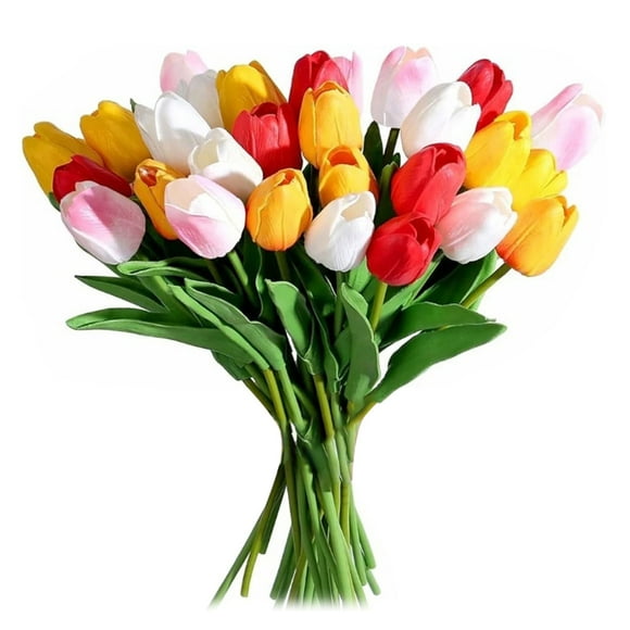 Ngxiha 15 Pcs Tiges de Fleurs Artificielles Multicolores Pu pour Couronne de Pâques Printemps Bouquet de Mariage Centre de Table Arrangement Floral Table de Cimetière Caractéristiques:
