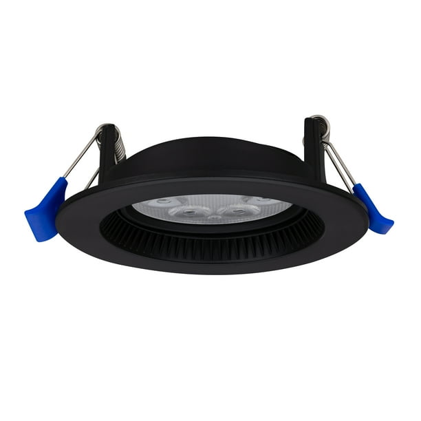 Estevez Luminario LED dirigible para empotrar en techo con Switch CCT, Modelo Dots CCT, Color Negro